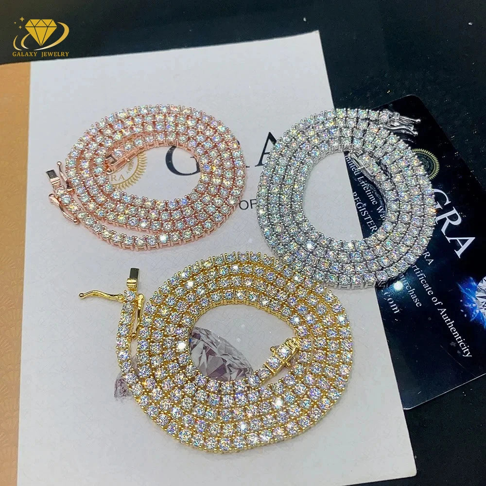 VVS Tennis Chain 925 Sterling Silver Moissanite Chain