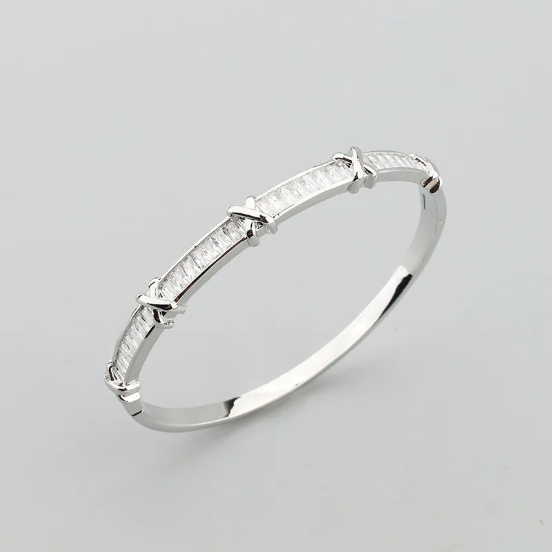 XO Baguette Gold Bracelet Rose Gold Fashionable Bangles