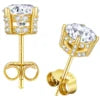 925 Sterling Silver 14KT Gold Plated Women 2 Carat VVS GRA Lab Diamond Hypoallergenic Earring
