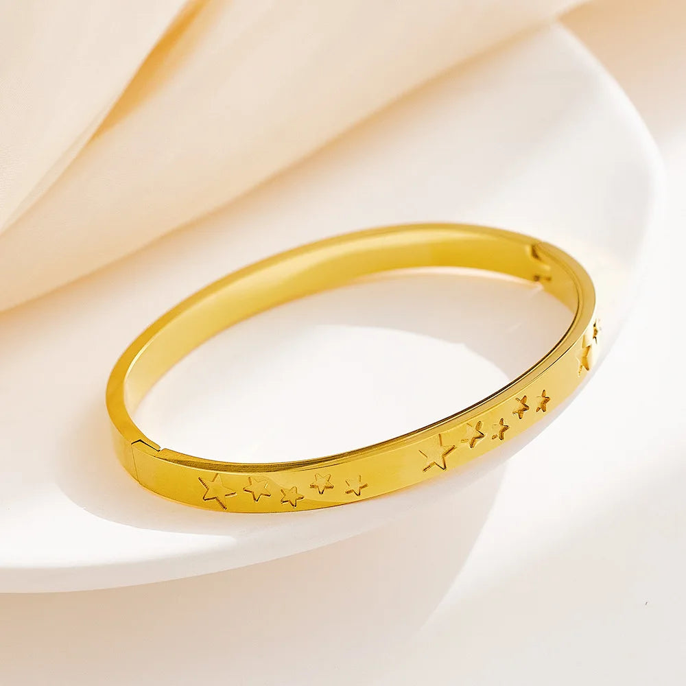 Waterproof 18KT Yellow Gold Bangle