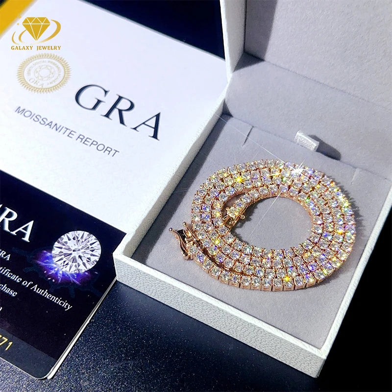 VVS Tennis Chain 925 Sterling Silver Moissanite Chain