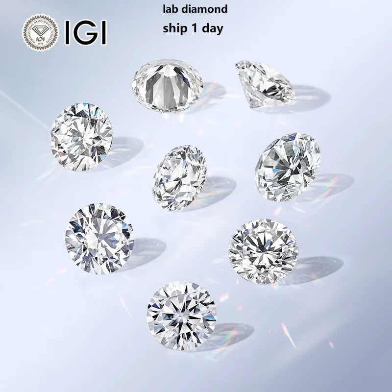 0.50-1 Carat Round D Color VS1 VVS2 IGI Certified Lab Diamond