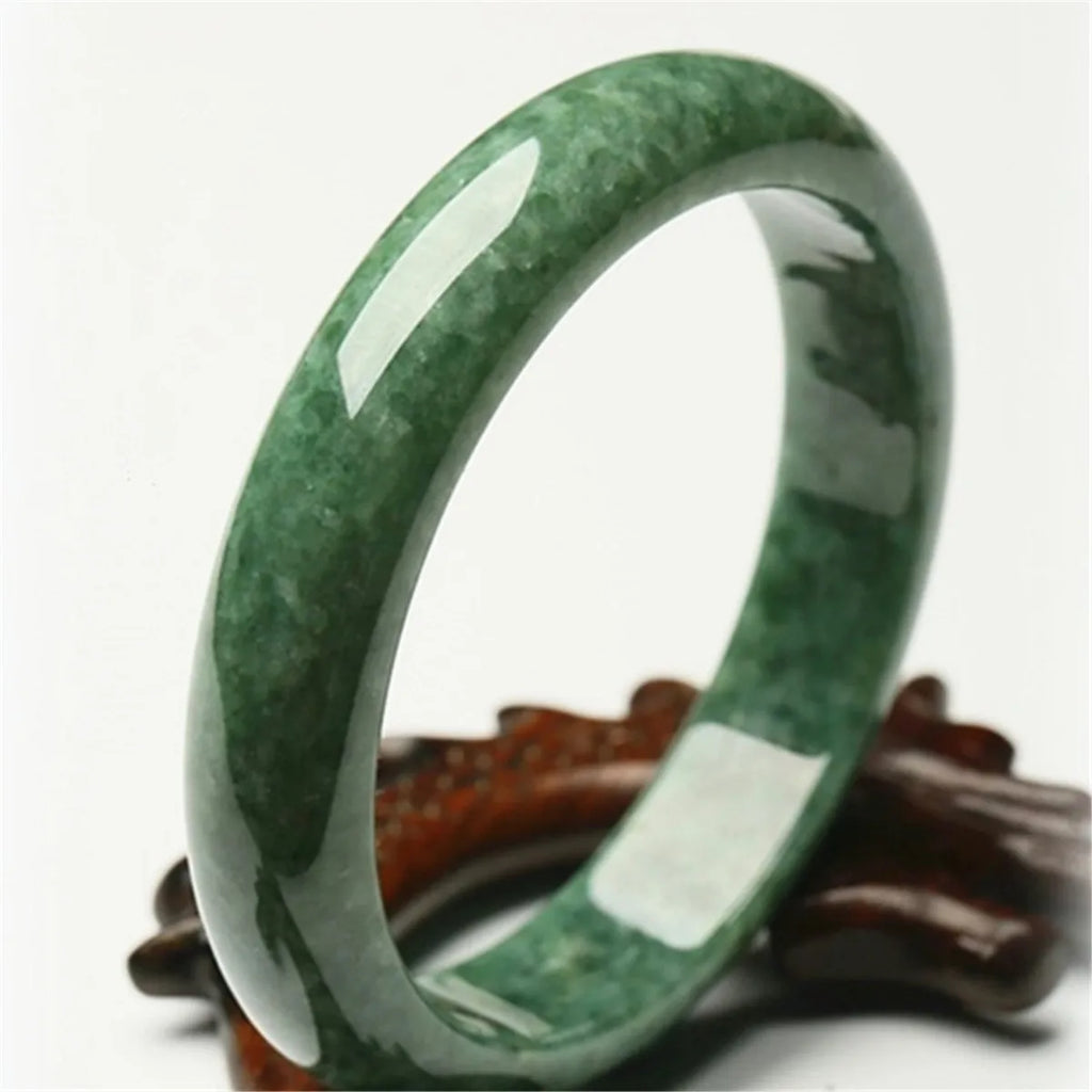 Chinese Natural Green Jadeite Jade Gem Bangle 60-62MM