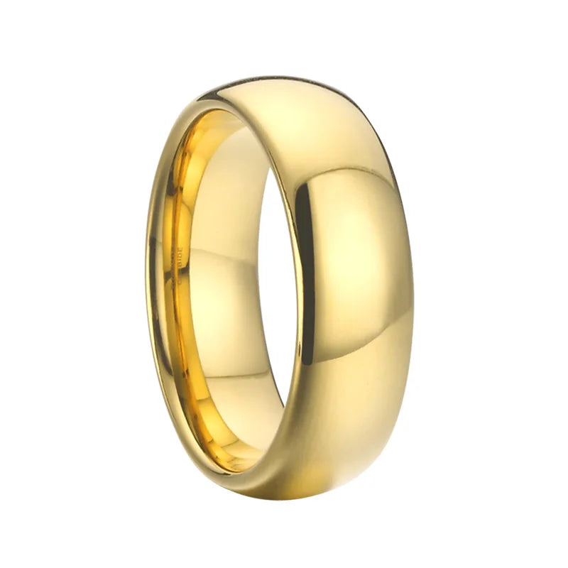 Gold Color Alliances 6/8MM Titanium Stainless Steel Tungsten Men's Wedding Ring