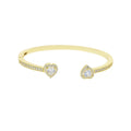 CZ Heart Double Heart High Quality Charm Bangle