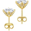 925 Sterling Silver 14KT Gold Plated Women 2 Carat VVS GRA Lab Diamond Hypoallergenic Earring