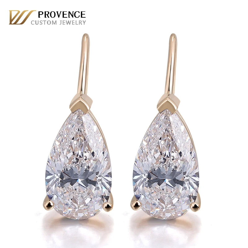 18KT Gold IGI Certified Classic 8 Carat DEF VVS1 Fancy Pear Lab Grown Drop Earrings