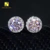 5MM Moissanite Lab Diamond Silver Earrings Color Options