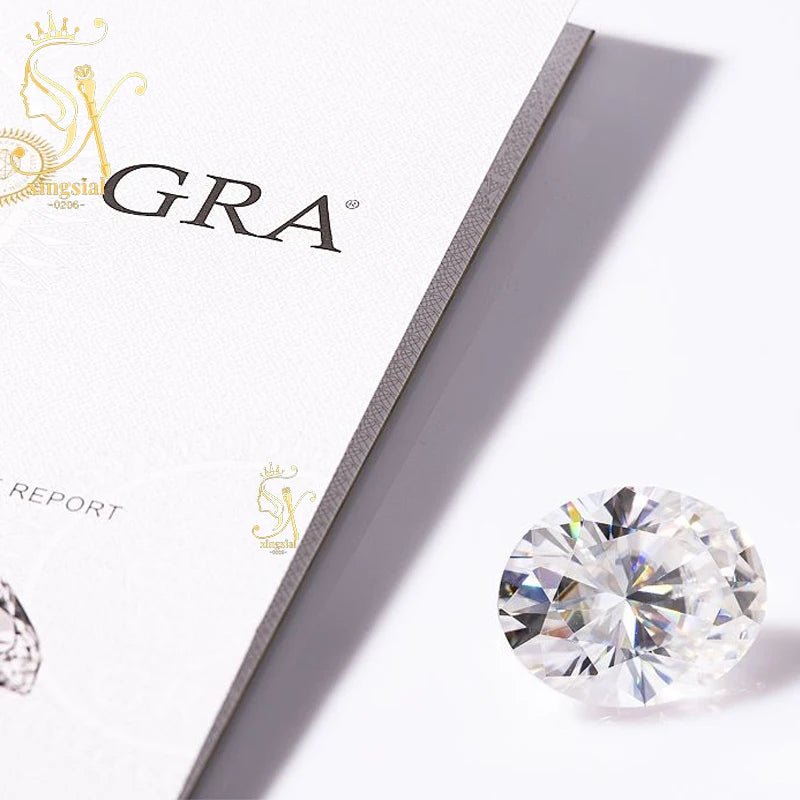 0.5- 5 Carat Certified VVS1 Oval Cut D Color Loose Moissanite Stones