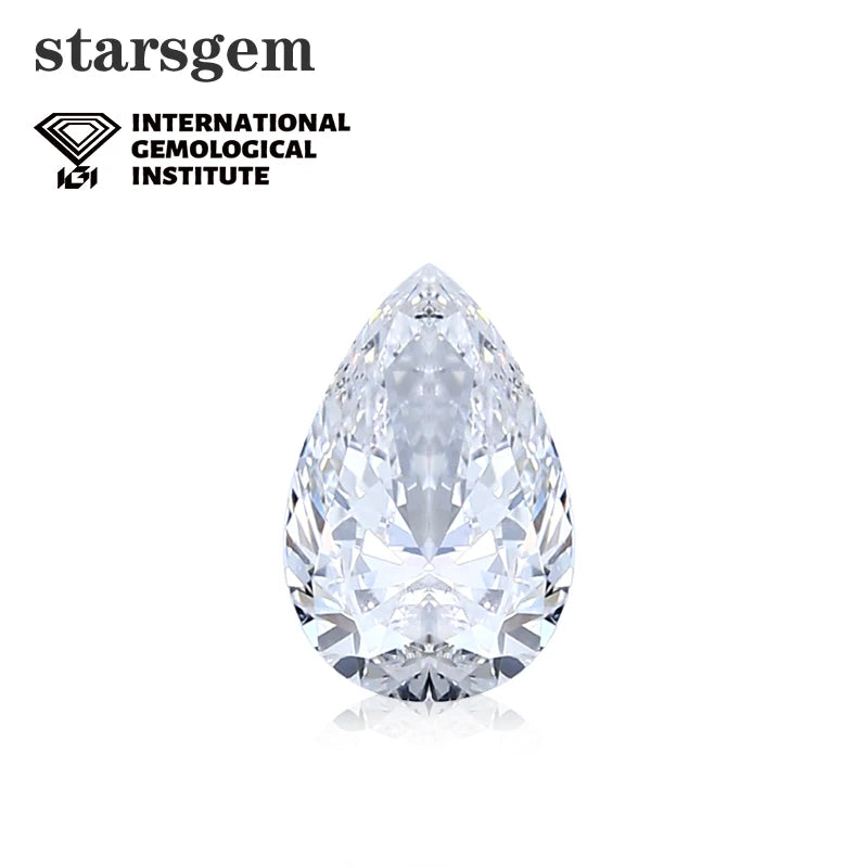 IGI Certified Lab Diamond DEF Color 1-3 Carat Pear Lab Grown Diamond