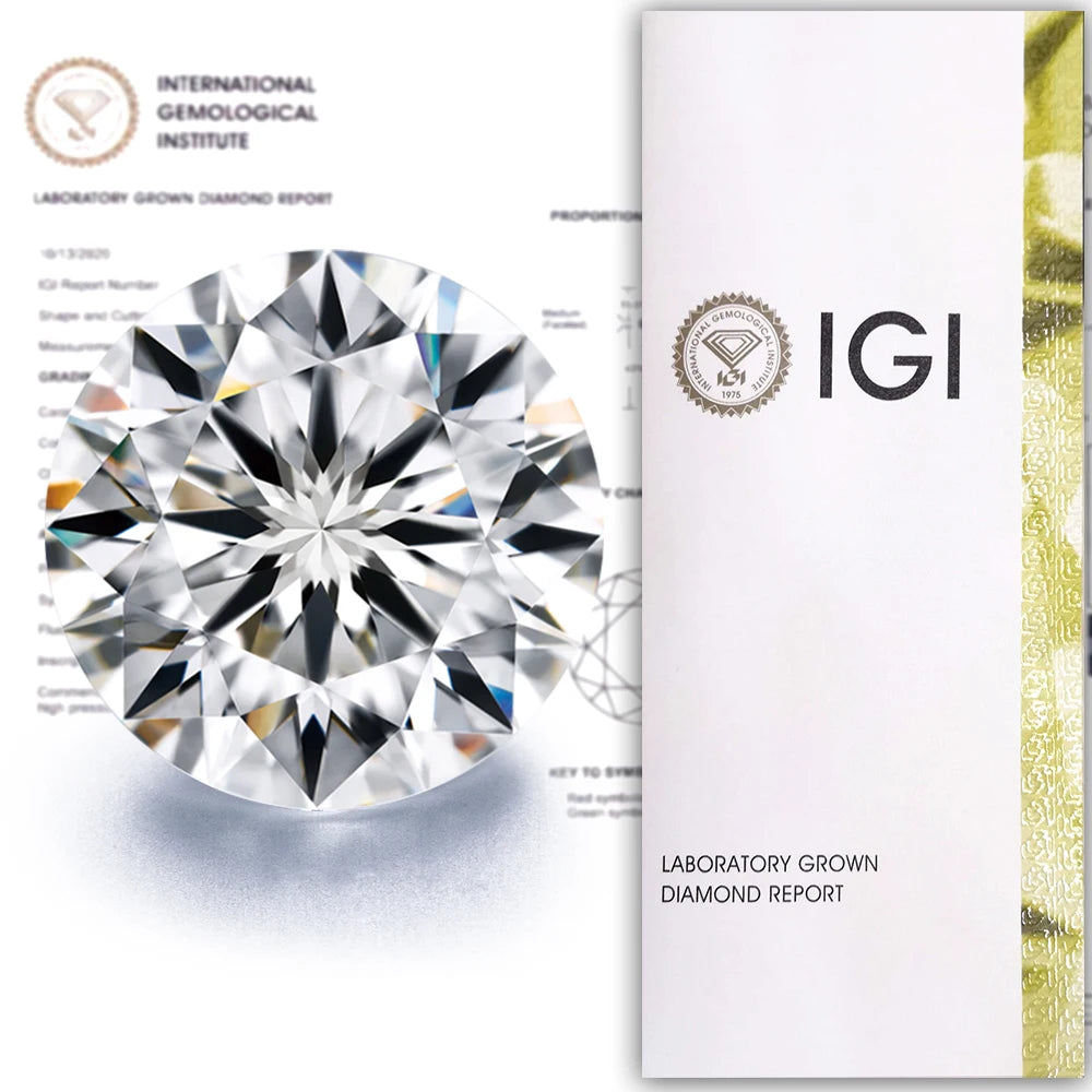 IGI Certificate 0.5ct 1ct 1.5ct 2ct 3ct 4ct 5ct 6ct 7ct Excellent Cut CVD Lab Diamond DEF Loose Lab Grown Diamonds