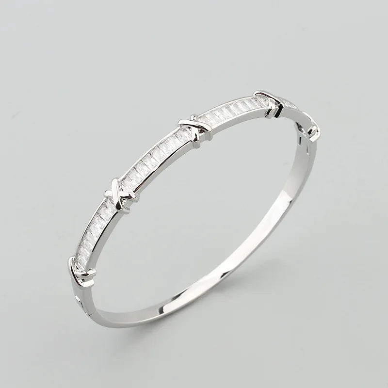 XO Baguette Gold Bracelet Rose Gold Fashionable Bangles