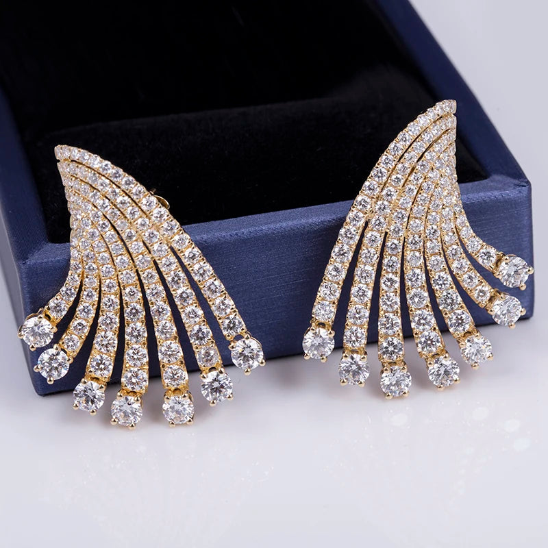 18KT Yellow Gold Shooting Stars Lab Diamond Earring