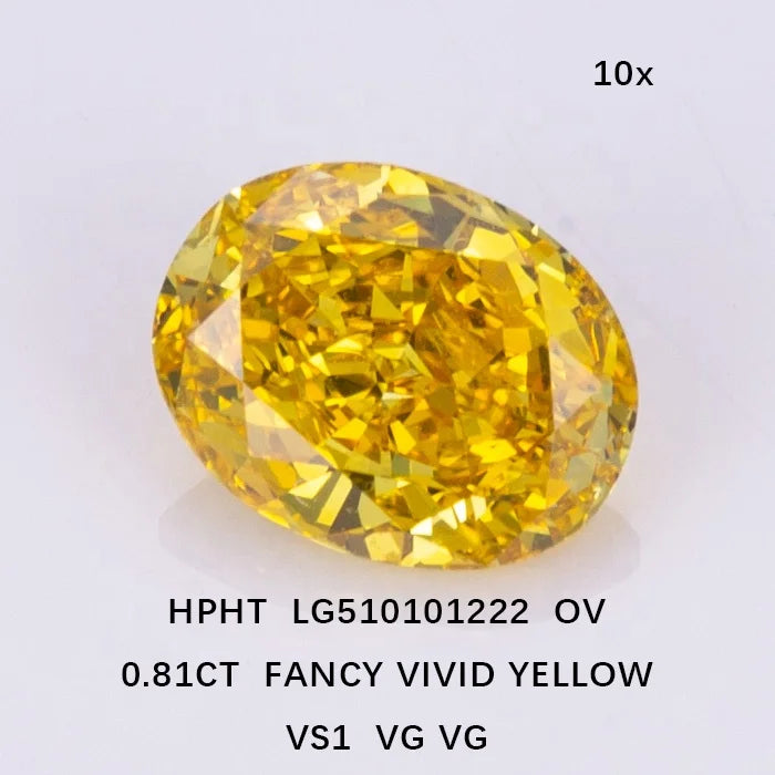 IGI Certified Fancy Vivid Yellow Color Lab Grown Diamond