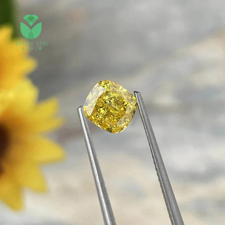 Yellow Loose Cushion Lab Grown Diamond