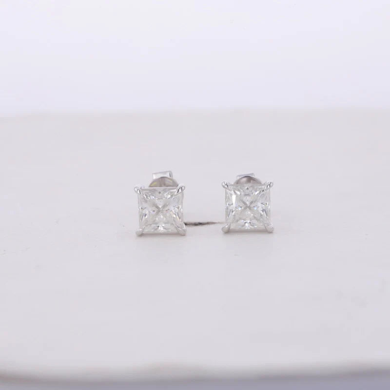 1 Carat DEF VS VVS IGI Certified 10KT 14KT 18KT White Gold Push Back Earrings