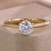 1 Carat DEF VVS Lab Diamond 14KT Yellow Gold Minimalist Ring Classic Design
