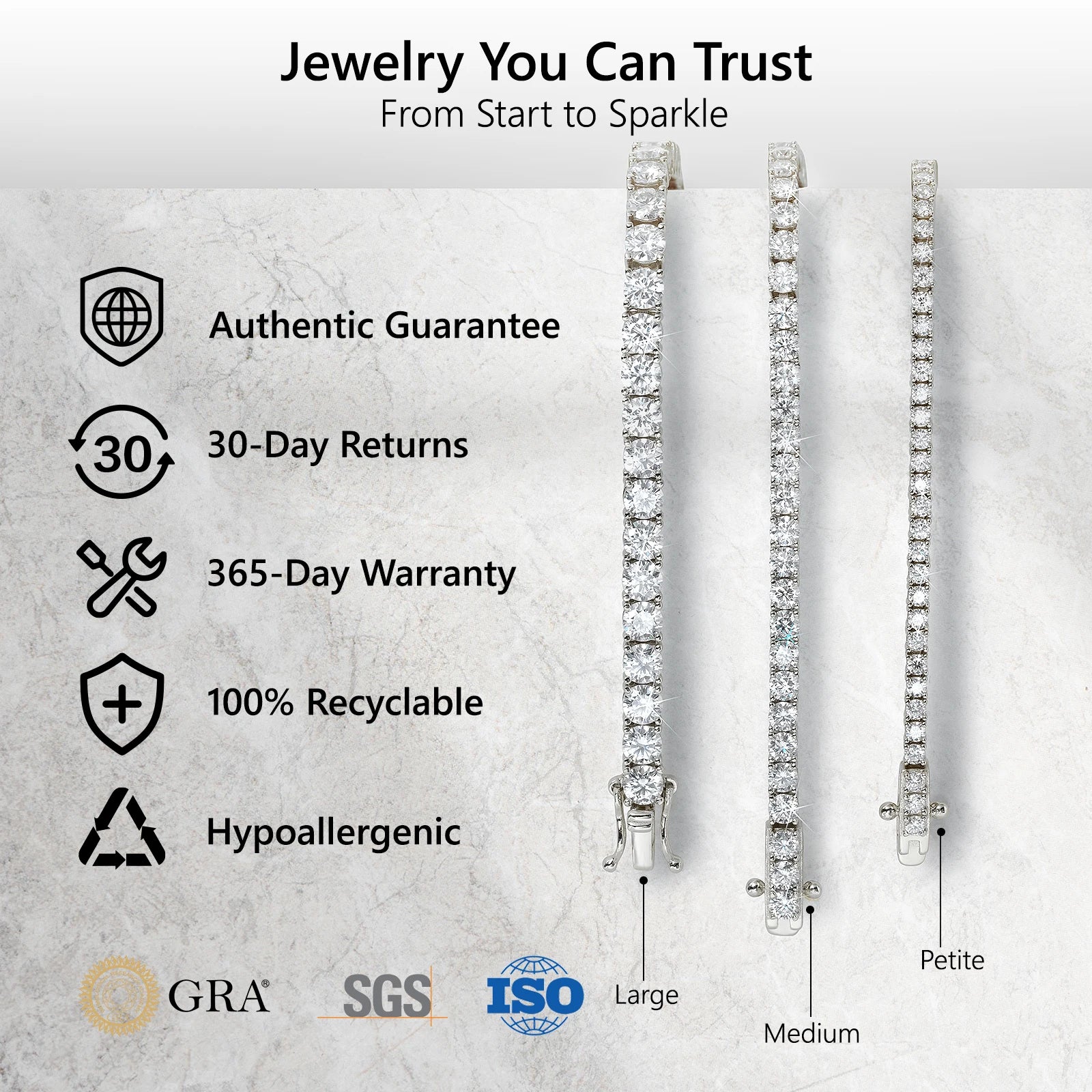 VVS Moissanite Certified Luxury Top Moissanite Tennis Bracelet