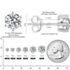 0.5ct 1 Carat-3 Carat Moissanite VVS 14KT White Gold Plated 925 Sterling Silver Men Women Lab Diamond Stud Earring