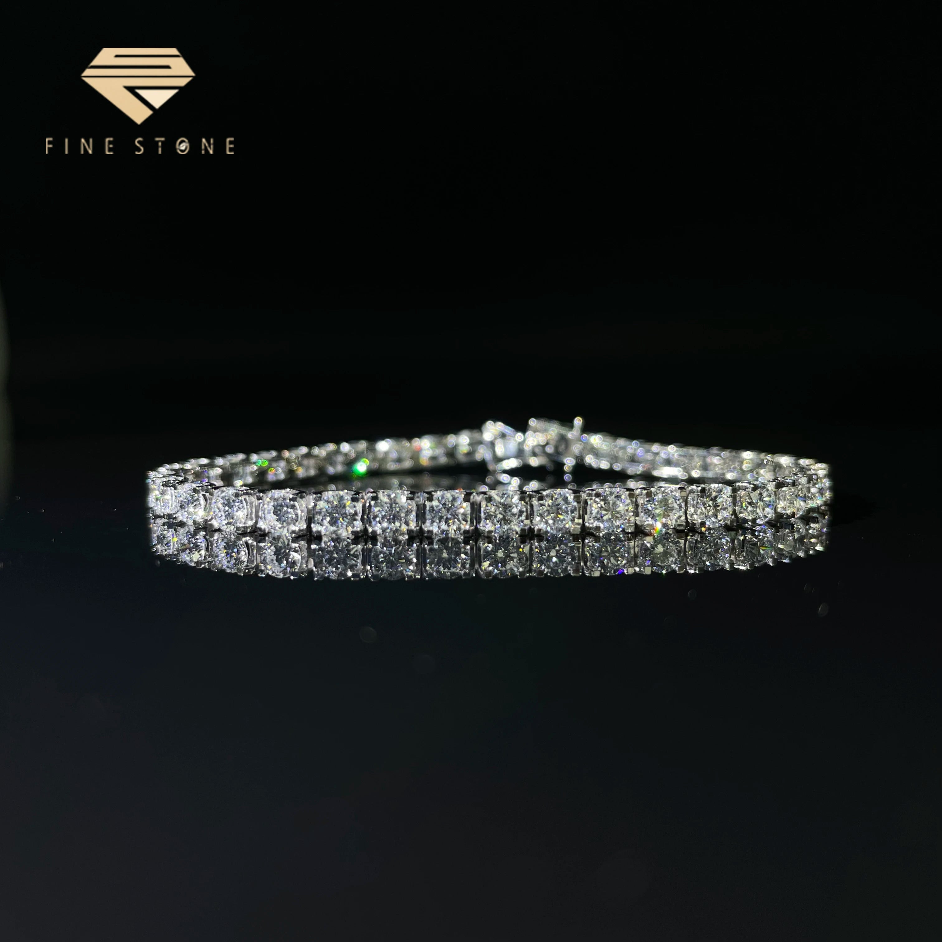 18KT 10KT/14KT Solid White Gold Lab Diamond Tennis Bracelet