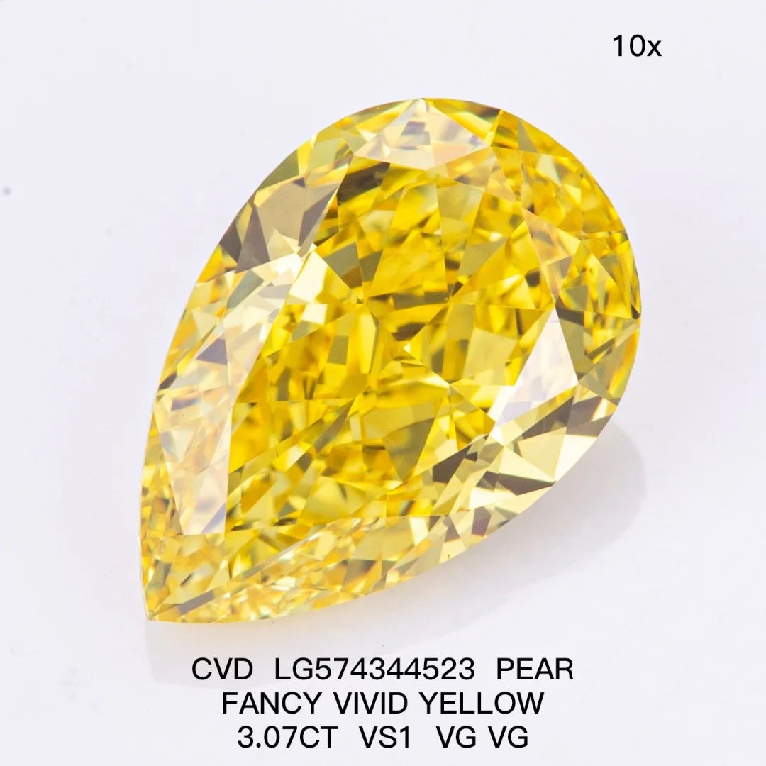 IGI Certified Fancy Vivid Yellow Color Lab Grown Diamond