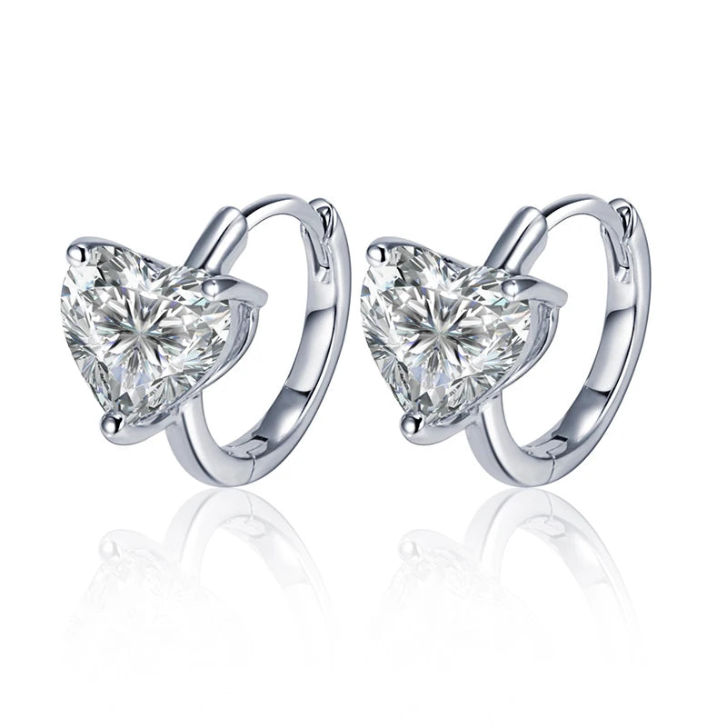 18KT IGI Certified 1 Carat Lab Diamond Lab Grown Diamond Solitaire Heart Earrings