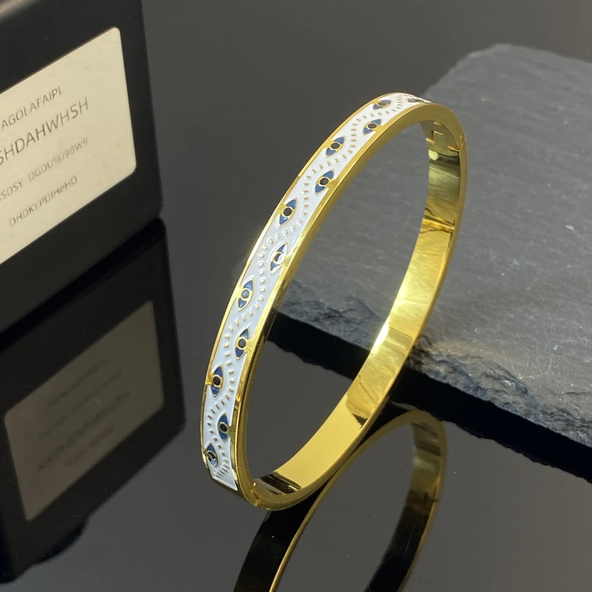 Oil Painted Stainless Stainless Steel Aztec Mexican Bracelet