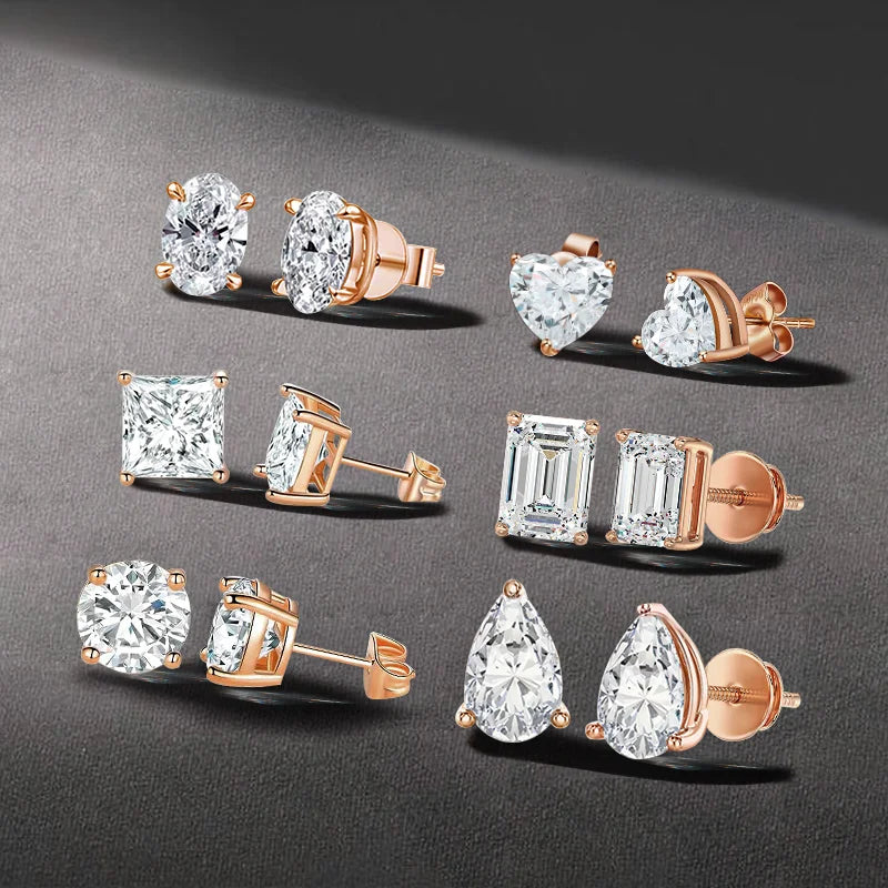 14KT Solid Gold Fancy Cutting Lab Diamond Earrings