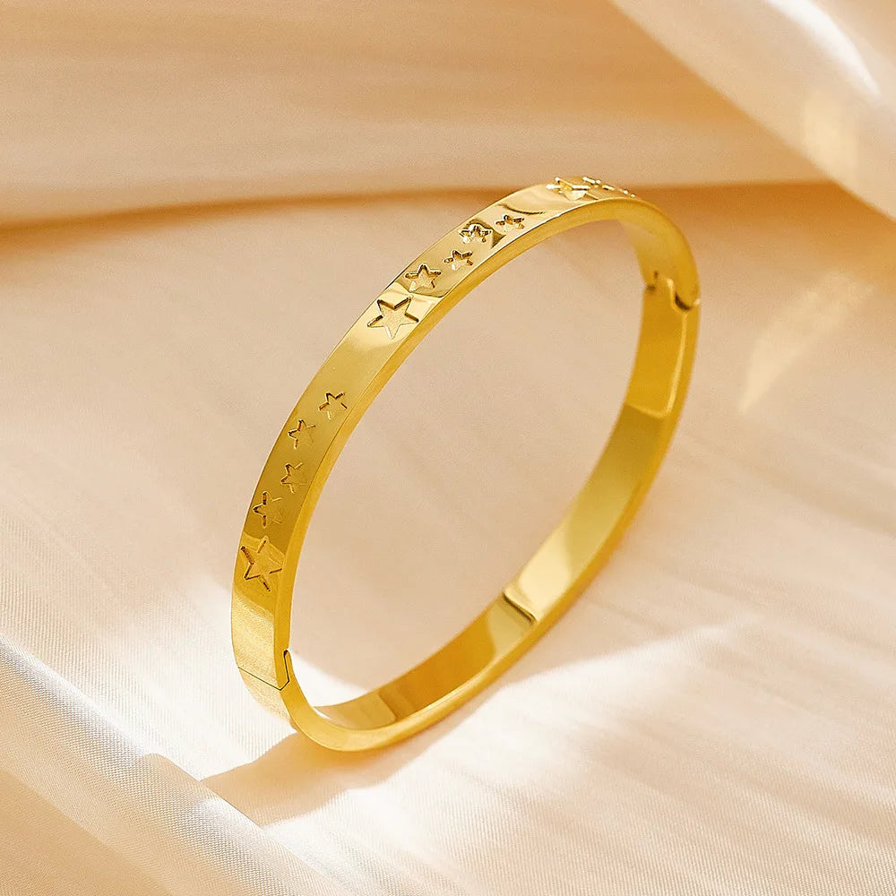 Waterproof 18KT Yellow Gold Bangle