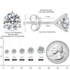 0.5ct 1 Carat-3 Carat Moissanite VVS 14KT White Gold Plated 925 Sterling Silver Men Women Lab Diamond Stud Earring