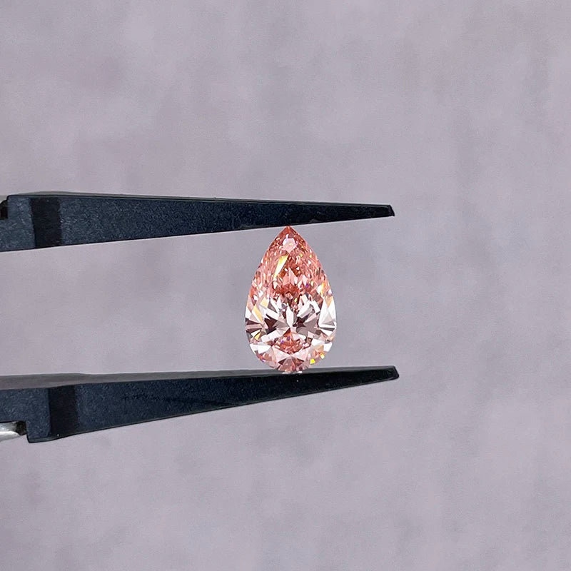 Fancy Rare Pink 1 Carat Pear Cut Lab Diamond IGI Certified Loose Diamond