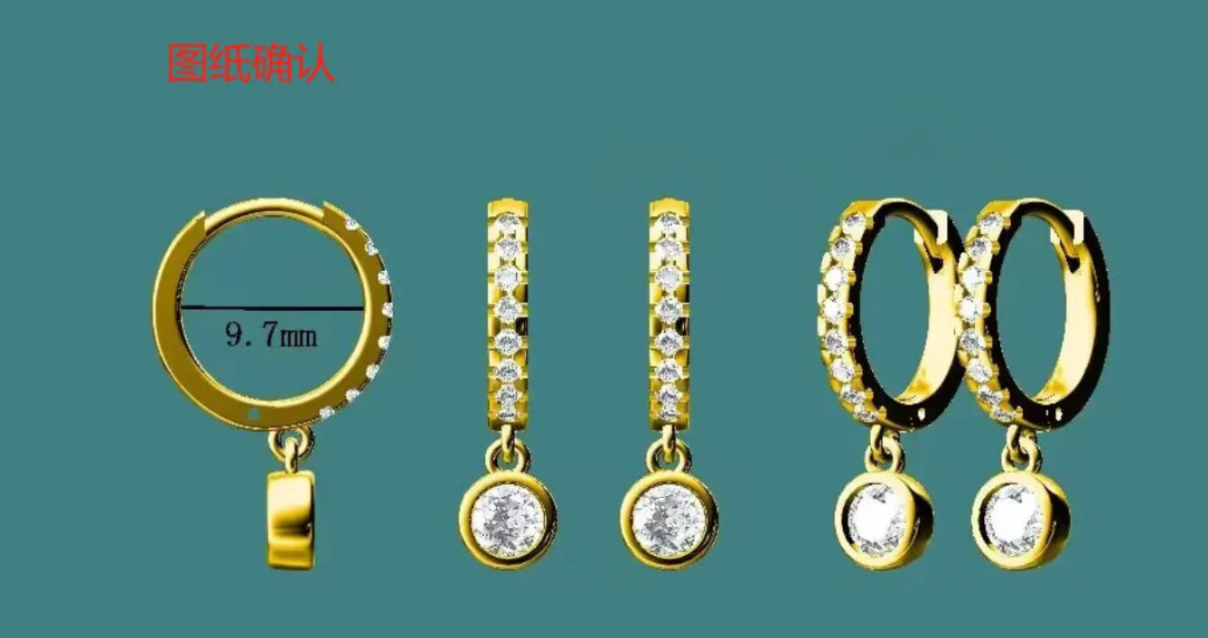 Vintage 10KT 14KT or 18KT Yellow Gold Hoop Bezel Earrings With 0.3CT DEF VS VVS IGI Diamonds 4.0mm Lab Diamond