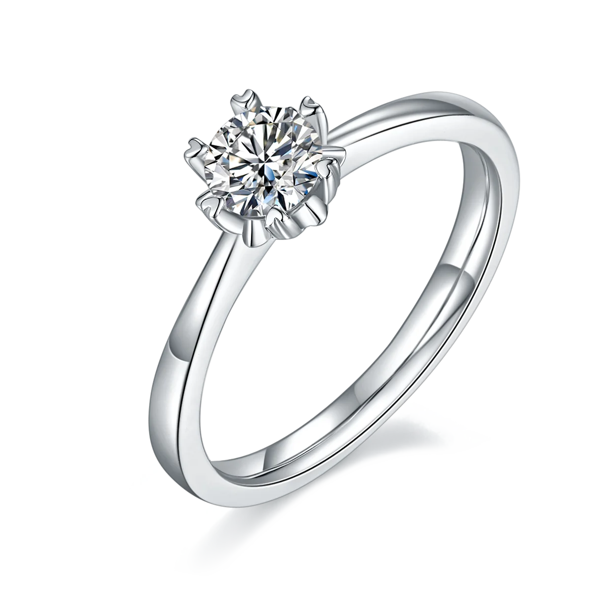 Lab Diamond Moissanite Sterling Silver 925 Promise Ring