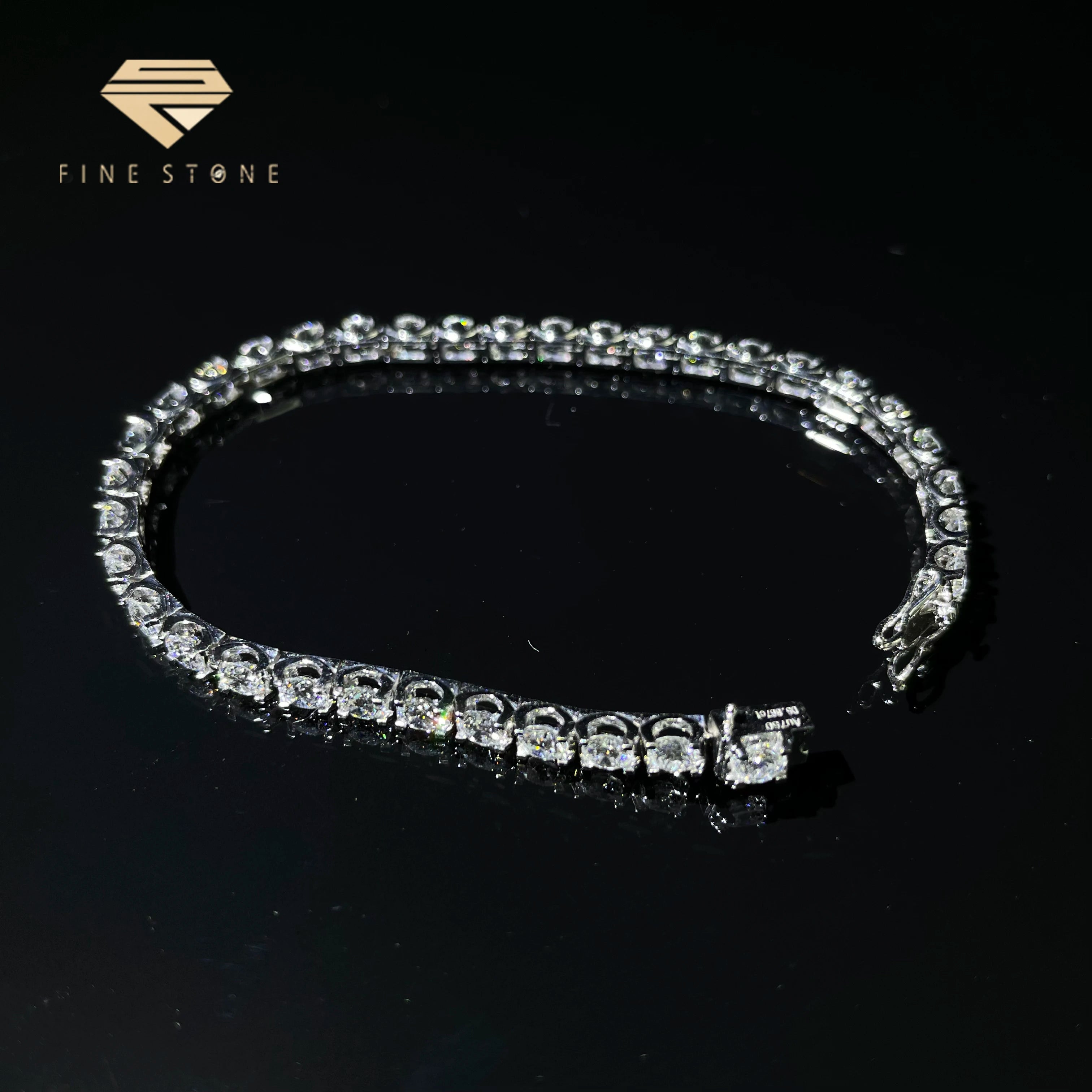 18KT 10KT/14KT Solid White Gold Lab Diamond Tennis Bracelet