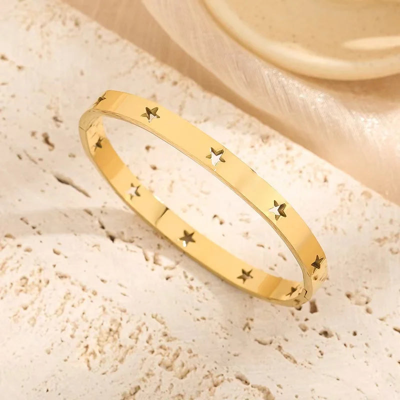 18KT Yellow Gold ElectroplatedHollow Stainless Steel Waterproof Buckle