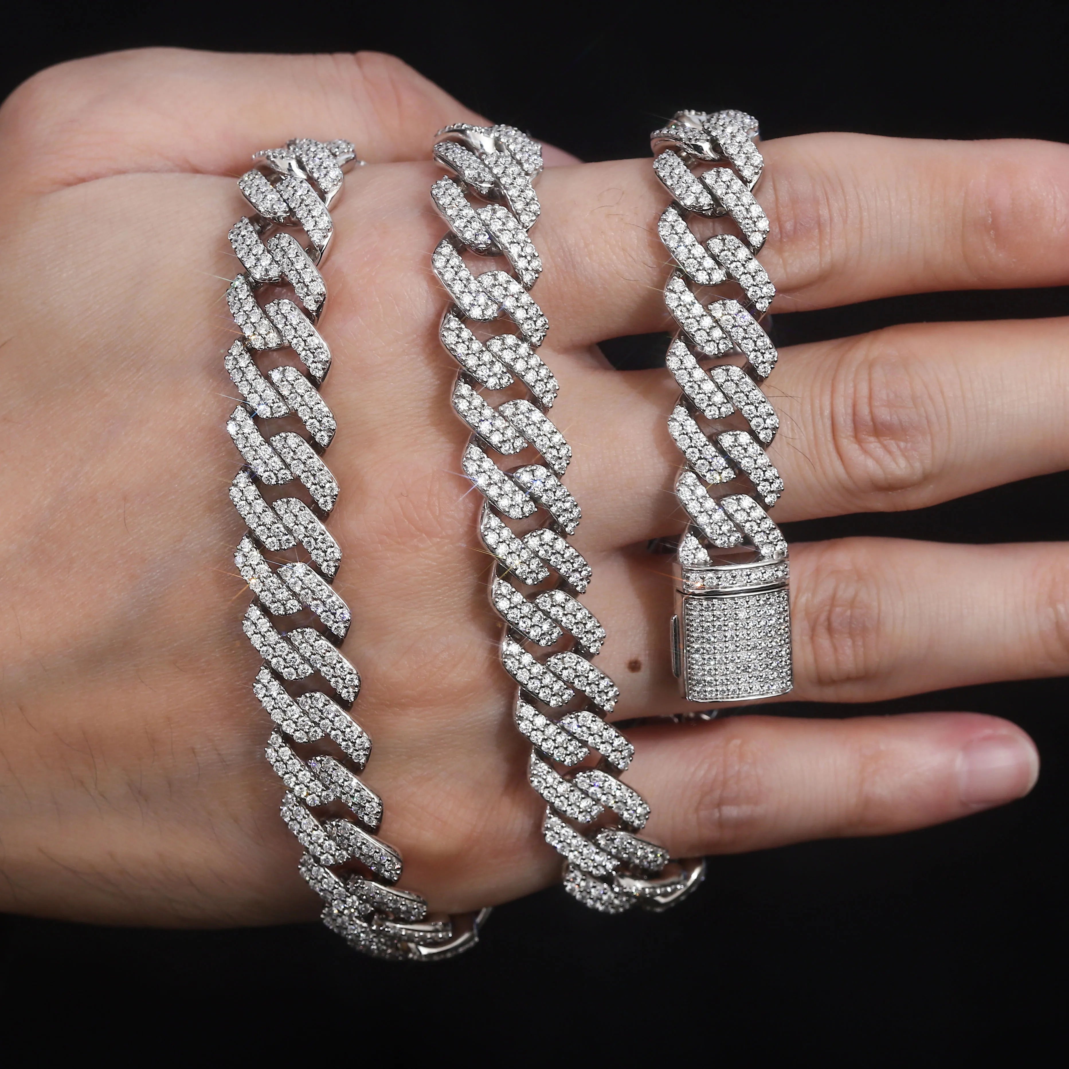 VS Lab Diamond 10k Gold Cuban Link Chain 12MM Cuban Necklace