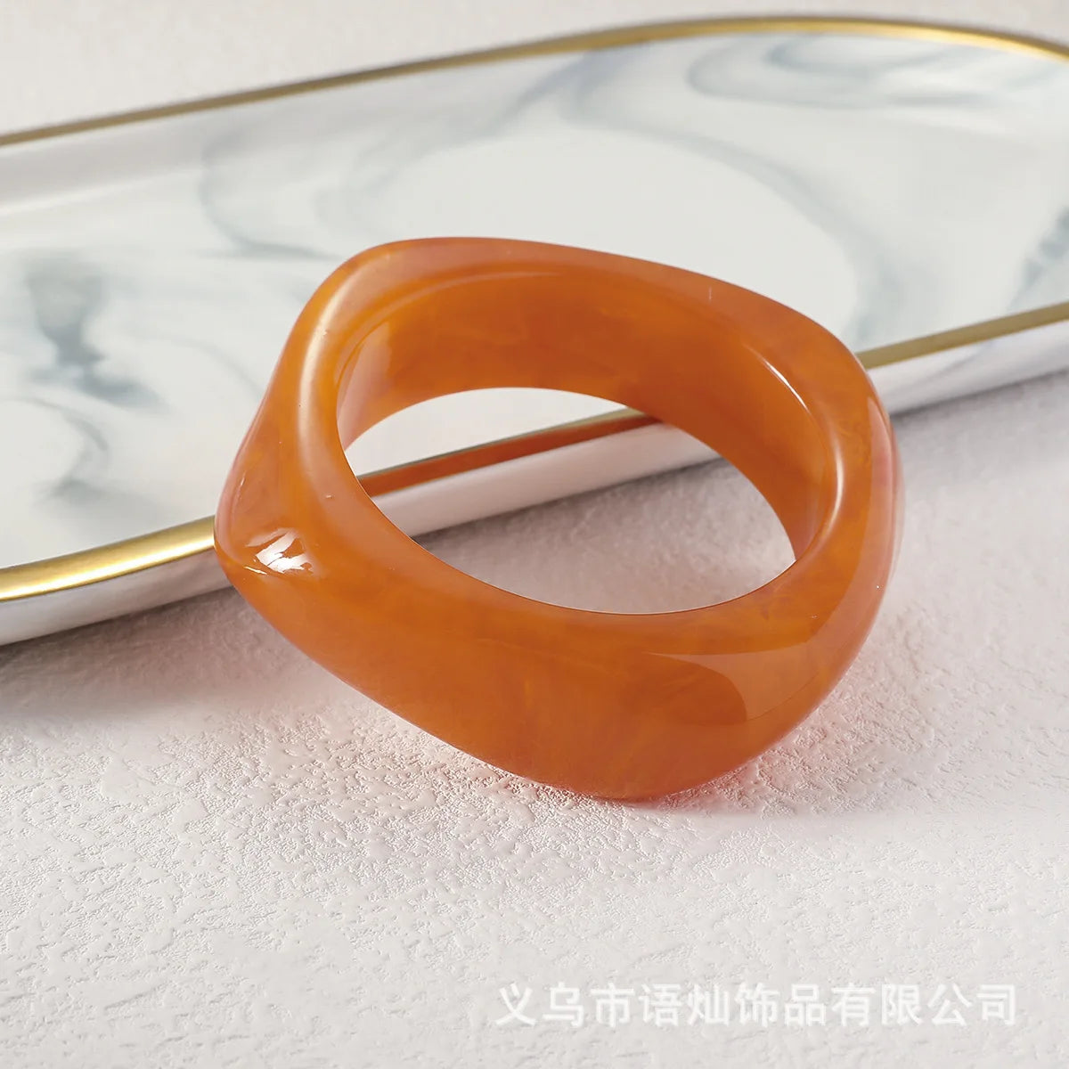 Large Edition Hot Cross-Border Special-Shaped Wide Square Bracelet Spotted Rishite Pattern Fashion Bangle