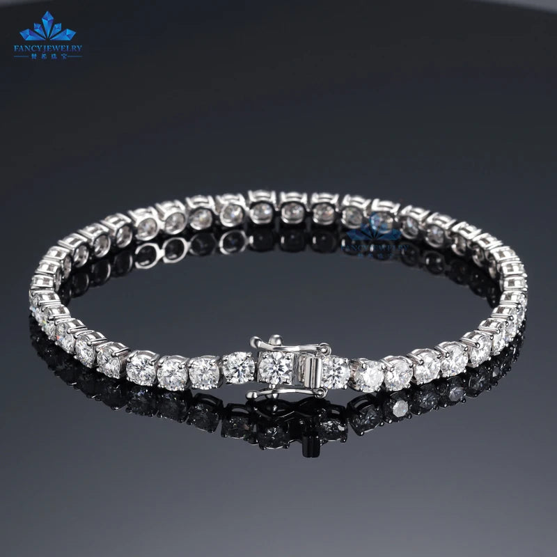 14KT Solid Gold Pure Gold Shiny 3MM- 4MM LAB Grown Diamond Link Chain