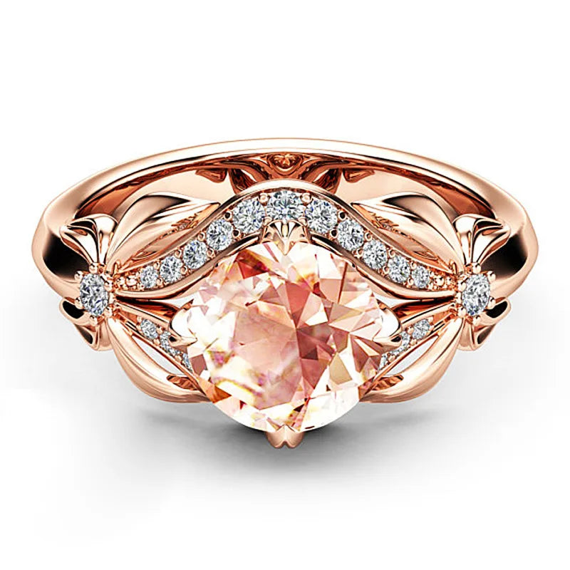 Vintage 18KT Rose Gold Gemstone Flower