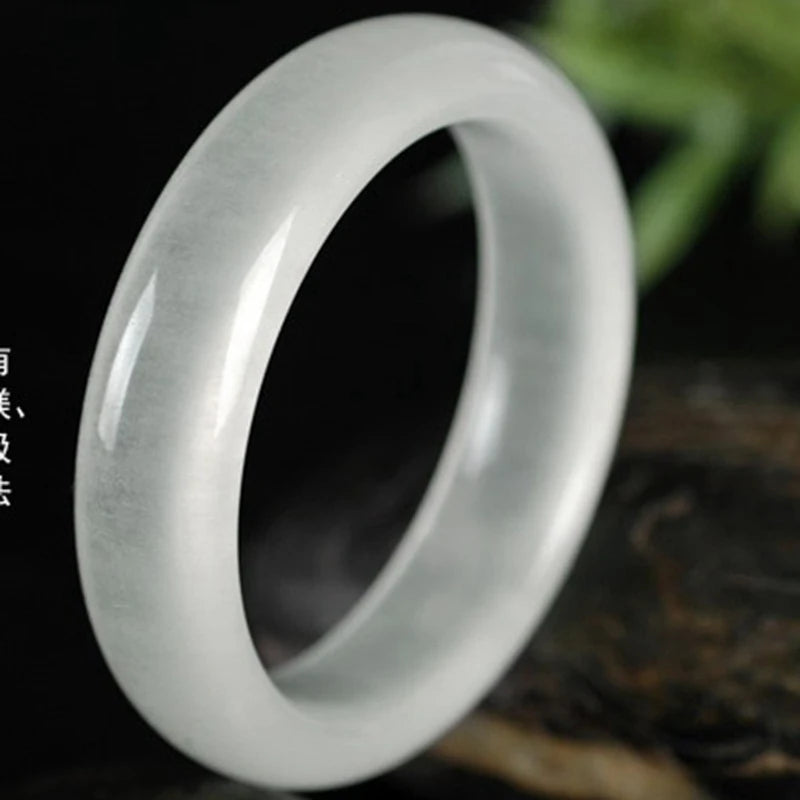 White Quartzite Jade Afghan Bangle Silk Jade Bangle
