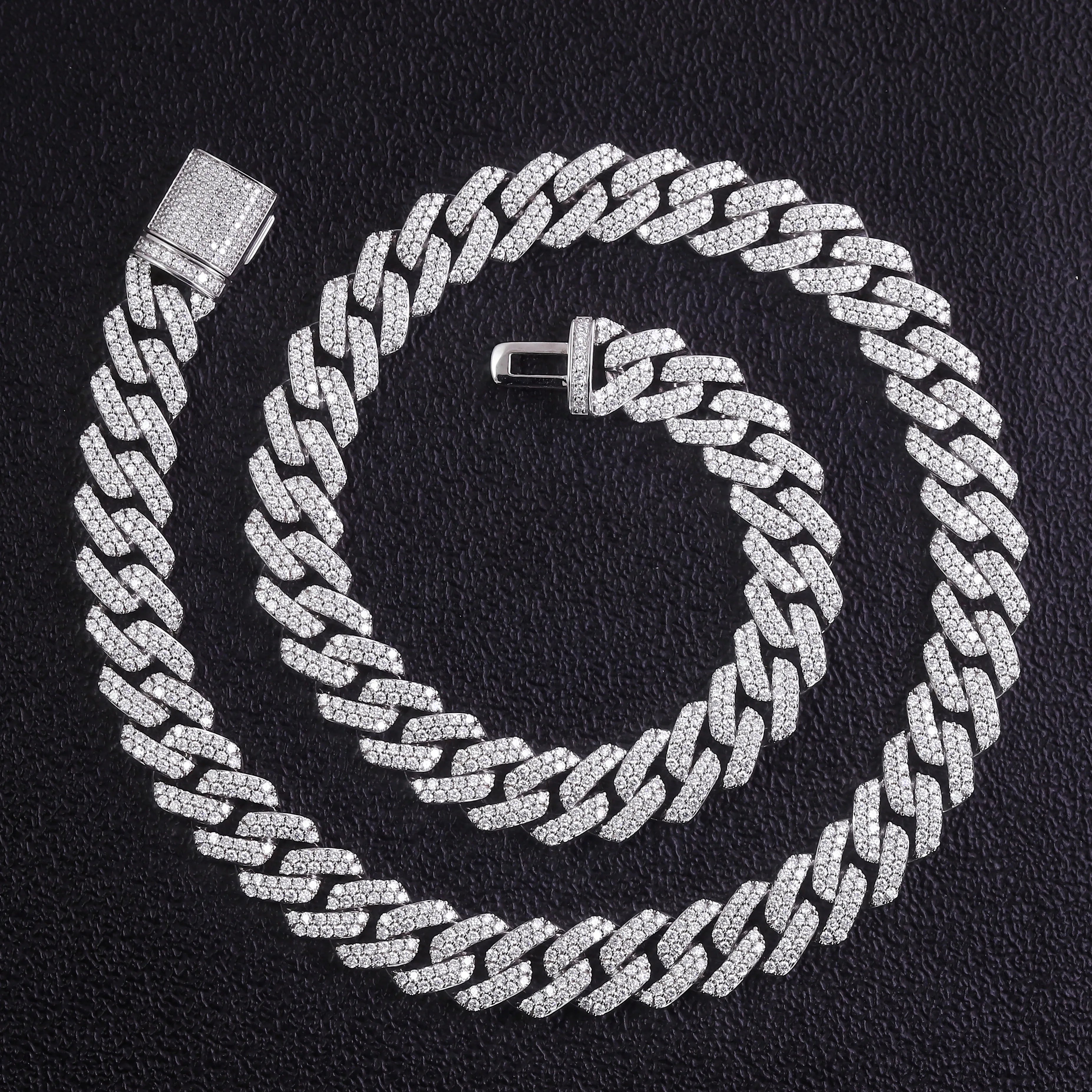 VS Lab Diamond 10k Gold Cuban Link Chain 12MM Cuban Necklace