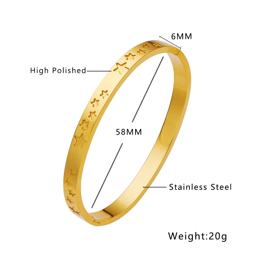 Waterproof 18KT Yellow Gold Bangle