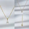 14KT Yellow Loose Diamond 0.25ct Trillion Pear Gold Lab Diamond Necklace