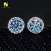 5MM Moissanite Lab Diamond Silver Earrings Color Options