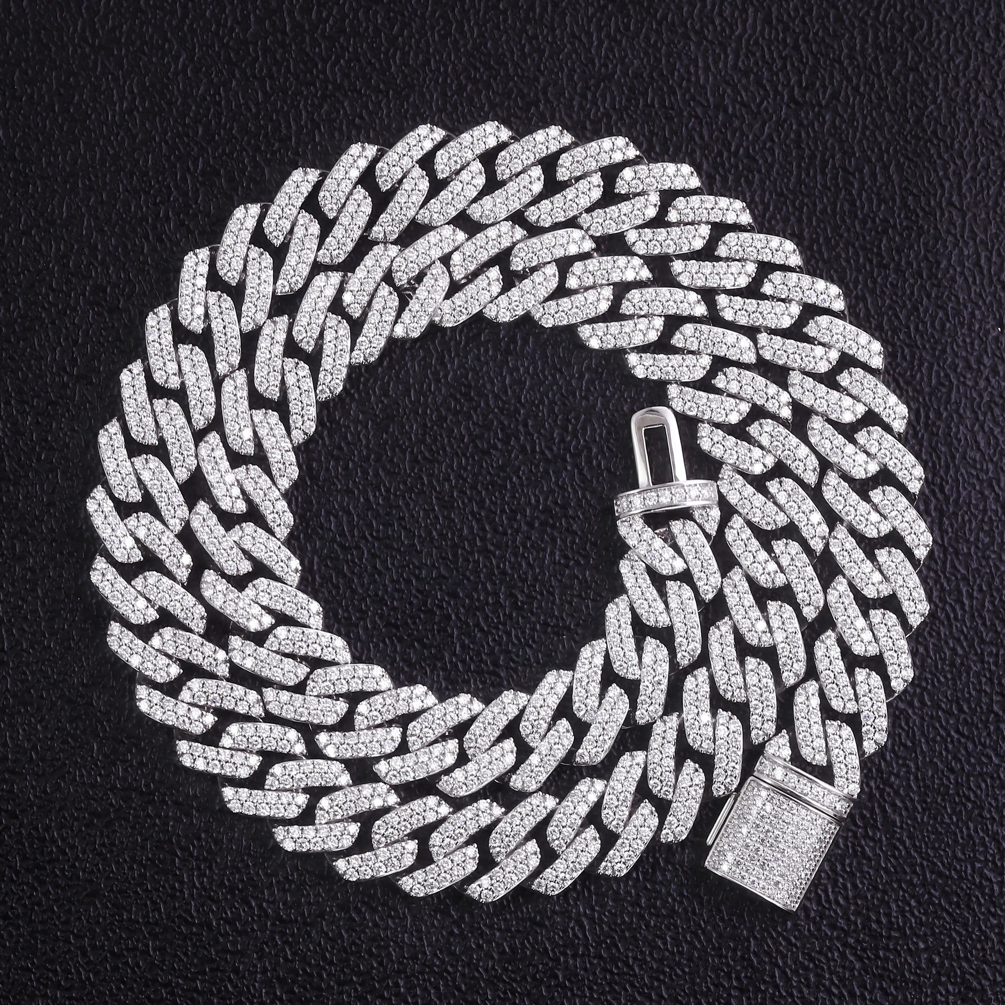 VS Lab Diamond 10k Gold Cuban Link Chain 12MM Cuban Necklace