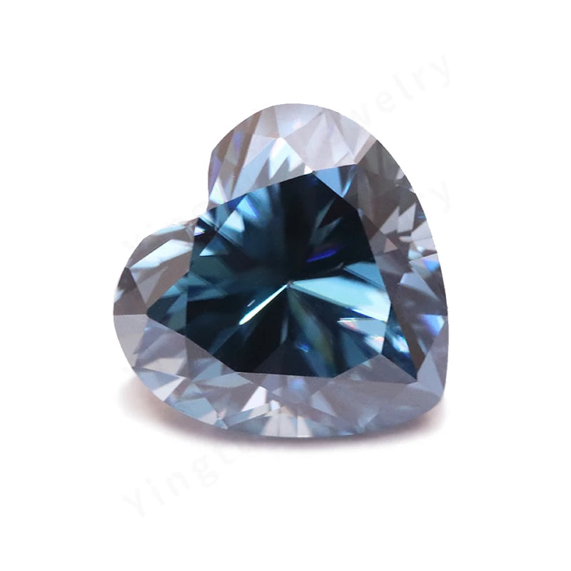 Fancy Cut VVS1 Blue Colored Moissanite Loose