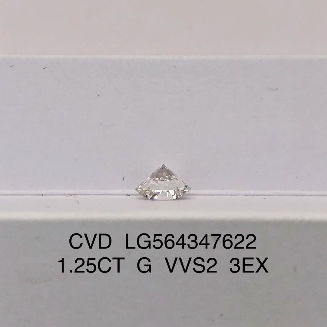 1.25 Carat G VVS2 Lab Diamond RD Diamond