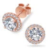 VVS  925 Sterling Silve 1- 2 Carat LAB Diamond Moissanite Halo Earring