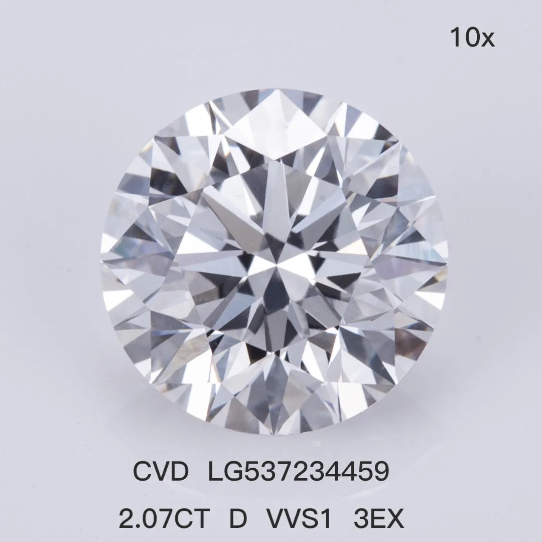 IGI Certified Diamond 2.07 Carat D VVS1 Lab Diamond RD Diamond