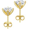 925 Sterling Silver 14KT Gold Plated Women 2 Carat VVS GRA Lab Diamond Hypoallergenic Earring